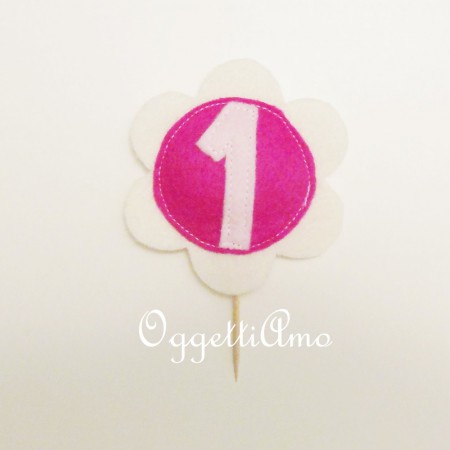 Cupcake toppers in feltro per la torta